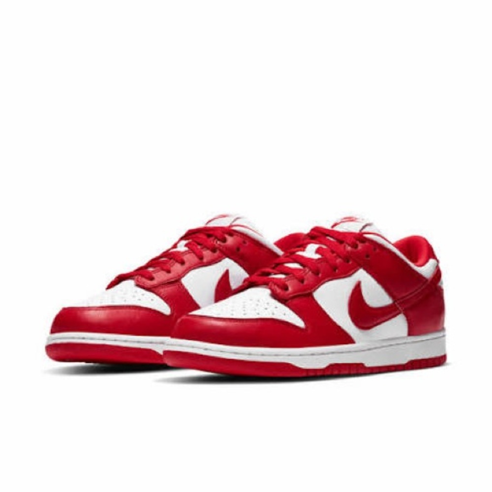 Nike Kids Red and White Low-Top Sneakers